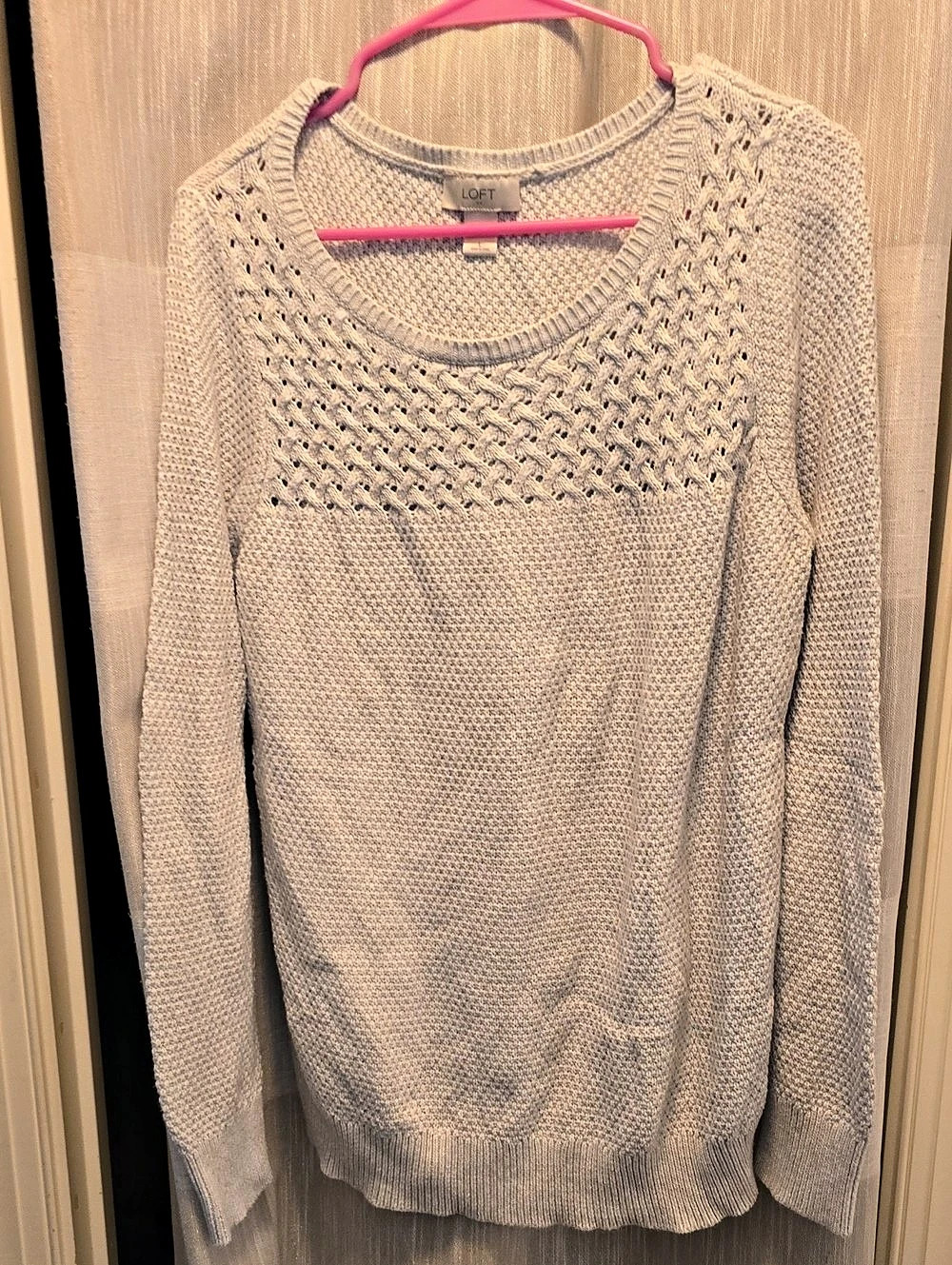LOFT Cable Knit Crew Neck Sweater Size Large